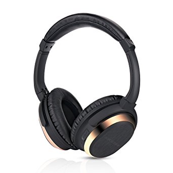 Active Noise Cancelling Bluetooth Headphones, ANCDEEP Wireless Earphones Over-ear Stereo Headsets with Built-in Microphone and Volume Control (Elegant Rose Gold)