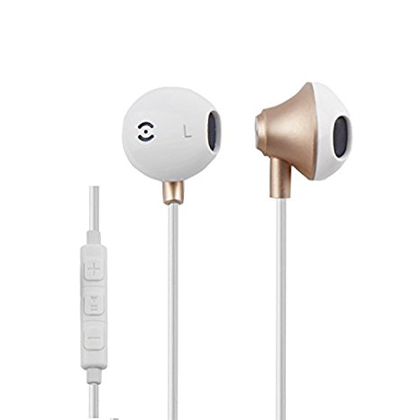 iPhone Earphones, 3.5mm Jack Wired Stereo Earbuds Headphones with Remote and Mic for iPhone/Sony/Sumsung etc (3.5mm Wired Headphones Gold)