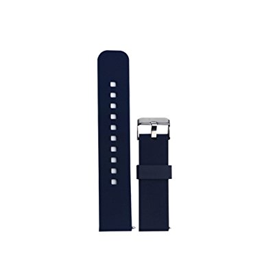 TenCloud Pebble Time Steel Strap Quick Release Silicone Watch Band 22mm Navy Blue