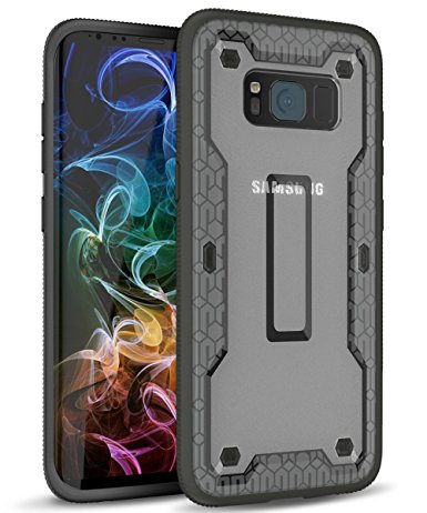 Galaxy S8 Case,XIQ Ultra Light Hybrid Hard PC Anti-Slip Anti-Fingerprint Back Soft TPU Shock Absorption Bumper Slim Fit Protective Case Cover For Samsung Galaxy S8,Clear Grey