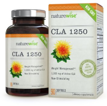NatureWise CLA 1250 - High Potency Non-GMO Conjugated Linoleic Acid 90-ct