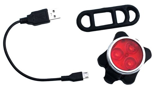 BicycleStore® USB Rechargeable Bike Cycling Bicycle Front Head Light Lamp Rear Tail Flash Light Waterproof Warning 3 LED Sport Lighting