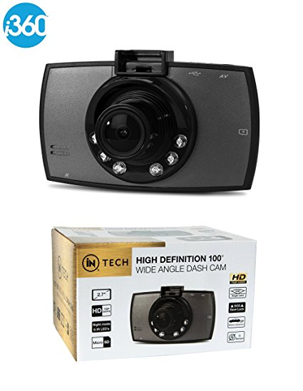 HD 720p Car Driving Recorder Camera Dash Cam with Night Vision Mode, 2.7" LCD Screen with 100° Wide Angle Lens, G-Sensor, Motion Detection, Loop Recording, SOS Lock, 5MP Digital Camera Function (Full HD 720p 100°)