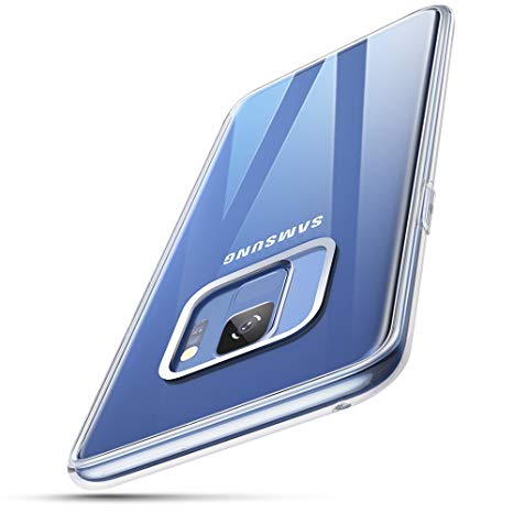 ESR Samsung Galaxy S9 Case, Soft TPU Bumper   Hard Back Cover Crystal Clear Case [Slim Fit] [Scratch Resistant] for Samsung Galaxy S9 (2018) (White Bumper Edge)
