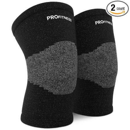 ProFitness Bamboo Fabric Knee Sleeves (One Pair) Knee Support For Joint Pain & Arthritis Pain Relief – Effective Support for Running, Pain Management, Arthritis Pain, Post Surgery Recovery