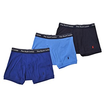 Polo Ralph Lauren Mens Boxer Briefs-3 Pack-Navy/Blue/Light Blue-XL