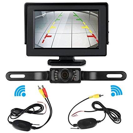 iStrong Reverse Camera Wireless and Monitor Kit Waterproof 9V-24V system For Car/Vehicle with 7 LED Night Vision