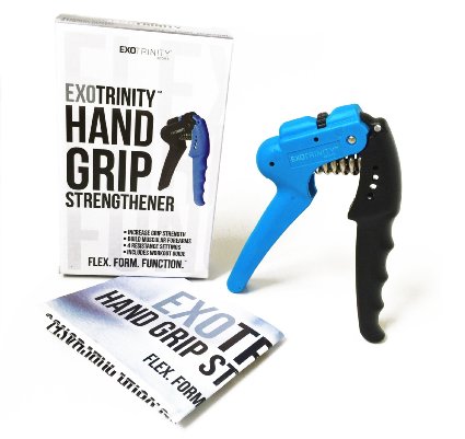 The Ultimate Hand Grip Strengthener - Adjustable Hand Exerciser with 4 Resistance Settings - Beginner Intermediate Advanced and Extreme Includes Free Crush Your Competition Workout Guide