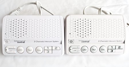 Intercom Central 413 - Three Channels HOME Power-line Intercom System, 3 Wire, White, Two Stations Set