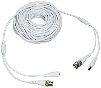 Laview LVA-ACA2060W 60 Foot All-in-One BNC Video and Power Cable with Connectors, White