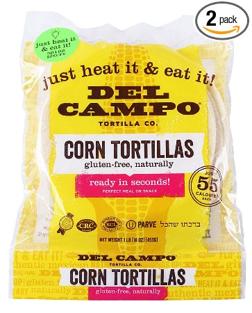 Del Campo Soft Corn Tortillas – 6 Inch Round 1 Lb. Bag. 100% Natural, Gluten Free, All-Corn Authentic Mexican Food. Serving Options: Wraps, Tacos, Quesadillas or Burritos. Kosher.16ct./(Pack of Two)