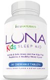LUNA Kids 60 Tabs - 1 Natural Sleep Aid for Children 4 and Sensitive Adults - Herbal Gentle and Safe Sleeping Pill Made with Melatonin Valerian Chamomile Lemon Balm and More - Lifetime Guarantee