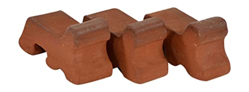 RooPottery - 3 Ceramic Pot Feet- Natural - Pot Risers - For Use With Indoor and Outdoor Flower and Garden Pots - Decorative Clay Riser For Planter - Frost Proof Plant Pot Lifters - Made in the USA