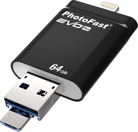 Gigastone PhotoFast Evo Plus 64GB 3-In-1 iFlash Drive (PF-IFEVOPLUS64GB-R)