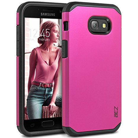 Samsung A5 2017 Case - BEZ® Galaxy A5 2017 Shockproof Mobile Phone Cover Shock Absorbing Best Heavy Duty Dual Layer Tough, Hot Pink