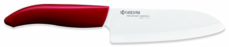 Kyocera Revolution Series 5.5-Inch Santoku Knife, Red