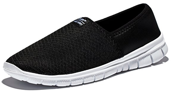 Anlarach Mens Mesh Lightweight Slip On Walking Elastic Flats Breathable Loafers Athletic Casual Shoes