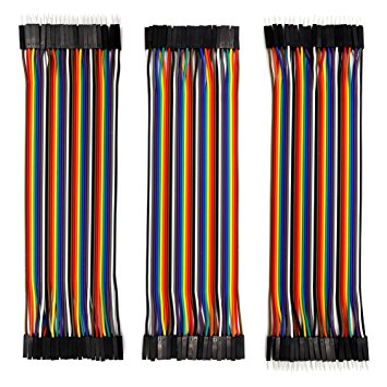 120pcs Multicolored Dupont Wire Kit 40pin Male to Female, 40pin Male to Male, 40pin Female to Female Breadboard Jumper Wires Ribbon Cables Kit for Arduino / DIY/ Raspberry Pi 2 3 (Pack of 120)