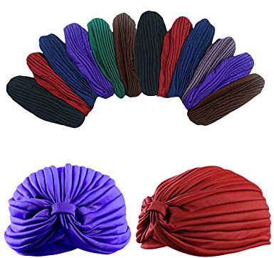 Dozen Pack- 12 Perfect Fit Beautiful Turbans by CoverYourHair®
