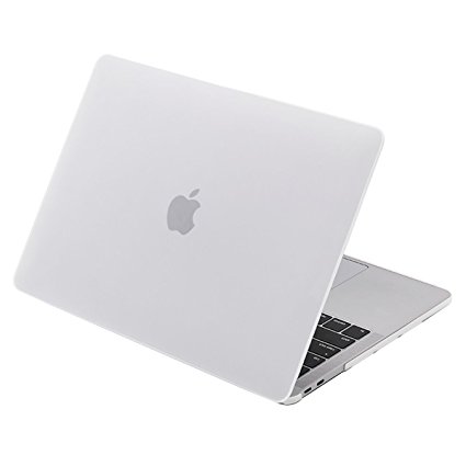 LENTION Plastic Hard Case for MacBook Pro (13-inch, 2016 2017, 2/4 Thunderbolt 3 ports) - with or w/out Touch Bar, A1706 / A1708, Matte Finish with Rubber Feet (Frost Clear)