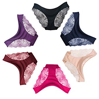 Sexy Briefs for Women Breathable Designer Underwear Pack Seamless Lace Thong Ladies Boyshort Panties Hipster Pack Of 6