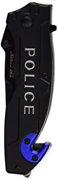 TAC Force TF-525 Series Assisted Opening Folding Knife, Black Half-Serrated Blade, 4-1/2-Inch Closed