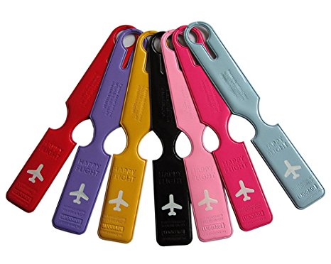 Remeehi Airplane Luggage Tag Loop Travel ID Bag Tag Suitcase Label 7pcs/pack