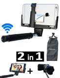 Selfie Stick with Remote Cell Phone and Camera and GoPro  Mirror and Bluetooth and Carrying Bag and Secure Mount  iPhone 6 Plus Iphone 6 Galaxy S5 POV Pole Camera Shooting with Shutter Button Handheld Monopod Enjoy the Secret to Better Selfies Order Now