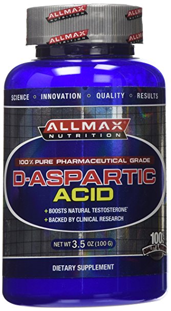 ALLMAX D-ASPARTIC ACID Powder, 100% Pure Pharmaceutical Grade, Dietary Supplement, 100g, 32 Servings per Container