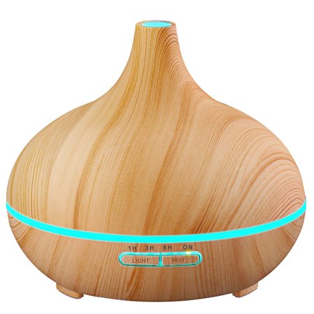 VicTsing 300ml Cool Mist Humidifier Ultrasonic Aroma Essential Oil Diffuser for Office Home Bedroom Living Room Study Yoga Spa - Wood Grain