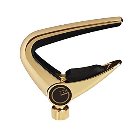 G7th Performance Capos G7 Newport GOLD 18K Gold Plate 6 String Pressure Touch Capo