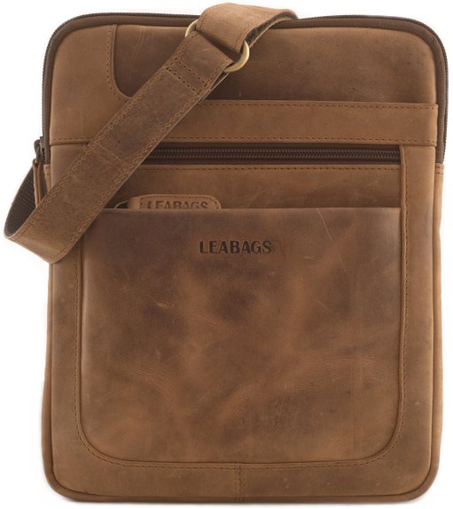 LEABAGS Detroit genuine buffalo leather messenger bag in vintage style