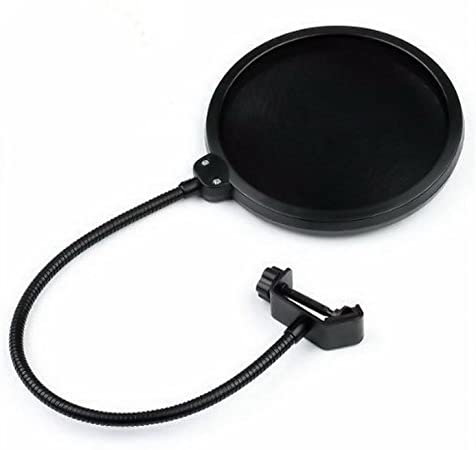 Bluecell 6 inch Studio Microphone Mic round shape wind Pop Filter Mask Shield stand clip