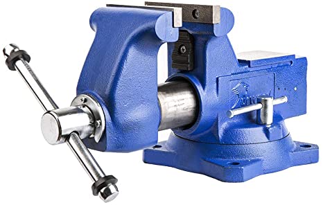 Forward 1745A 4.5 Inch Heavy Duty Bench Vise with Built-in Pipe Jaws, Anvil and 360 Degree Swivel Base (4 1/2", Industrial Grade)