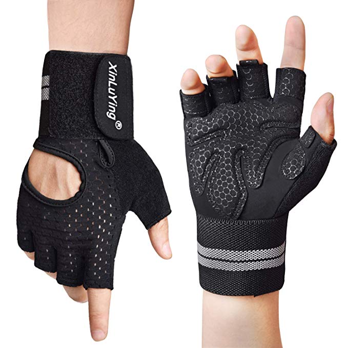 SNSUSK Workout Gloves Breathable Gym Training Exercise Ultra-Light Weight Lifting Gloves with Wrist Support Men Women
