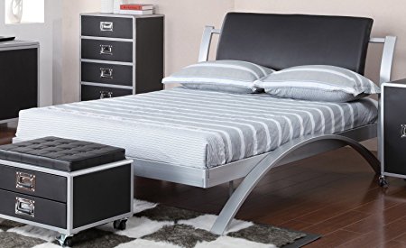Coaster Home Furnishings Contemporary Full Bed, Silver/Black