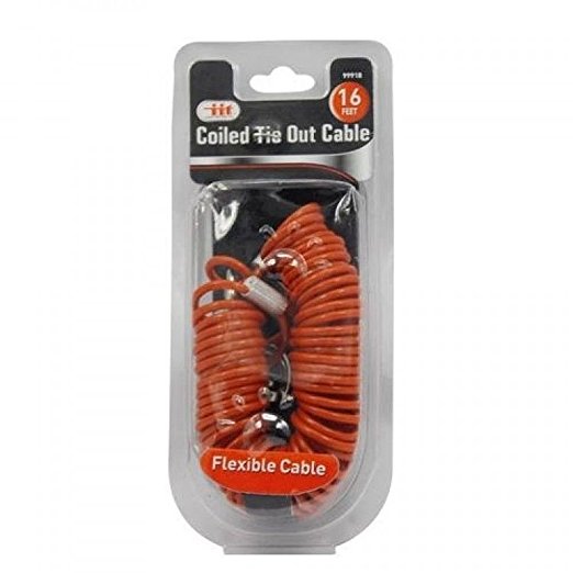 IIT 99918 Coiled Tie Out Cable - 16 Feet