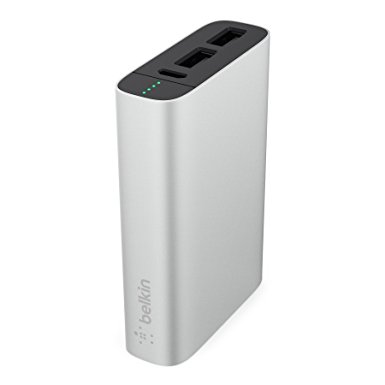 Belkin MIXIT Metallic Power Pack 6600 mAh Portable Charger / Power Bank / Battery Pack with 6-Inch Micro USB Cable (Silver)