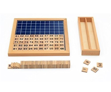 Vidatoy Classic Hundred Board Montessori 1-100 Consecutive Numbers Wooden Toys for Children - Upgraded Version