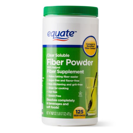 Equate Sugar Free Fiber Supplement Powder, 125 Ct, 16.7 Oz
