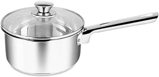 Penguin Home 3002 Professional Induction-Safe Saucepan with Lid, Stainless Steel, 18 cm, 2 liters-Suitable for All Hobs-Mirror Finish
