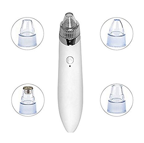 DeXop Electronic Blackhead Removal For facial Pore Cleaner Utilizes Pore Vacuum Extraction With Four Kinds Clean holes (White)