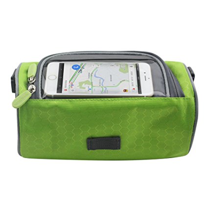 QILOVE New Water Resistant Recycling Bicycle Front Top Frame Tube Handlebar Bag Smartphone Storage Holder