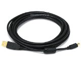 Monoprice 10-Feet USB 20 A Male to Mini-B 5pin Male 2824AWG Cable with Ferrite Core Gold Plated 105449
