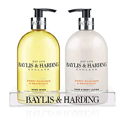 Baylis & Harding Sweet Mandarin & Grapefruit 2 Bottle Set In A Clear Acrylic Rack, 1168 Gram