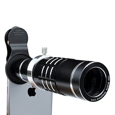 iPhone Lens 18X Telephoto Lens with Flexible Tripod and Universal Clip for iPhone Samsung and Most Smartphone (Black)