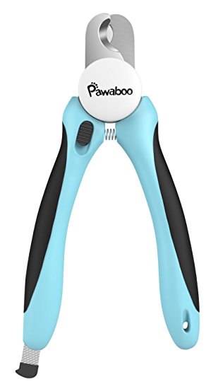 Pawaboo Dog Nail Clipper & Trimmer, With Safety Guard to Avoid Overcutting, High Grade Stainless Steel Sharp Razor, Large Size, With Nail File and Lock Mechanism, Easy Grip Handle
