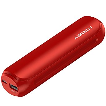 Aibocn Mini Power Bank 8000mAh Portable External Charger with Fast Charging Technology for iPhone Samsung Galaxy Tablets and More, Christmas Red