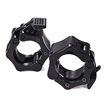 E2shop 5CM 50mm Quick Release Pair of Locking 2" Olympic Size Barbell Clamp Collar Barbell Clamp Collar Clip Weight Dumbbell Spinlock Lift a Pair