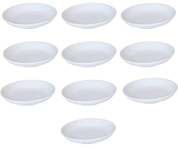 Melamine Plastic Soy Dipping Sauce Dishes, White, Small, Pack of 10, 3.5"